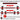 66LB Adjustable Dumbbells Set, Weight Plate with Connector Used as Barbell, Fitness Strength Exercises for Home Gym, Red - AerobicBody